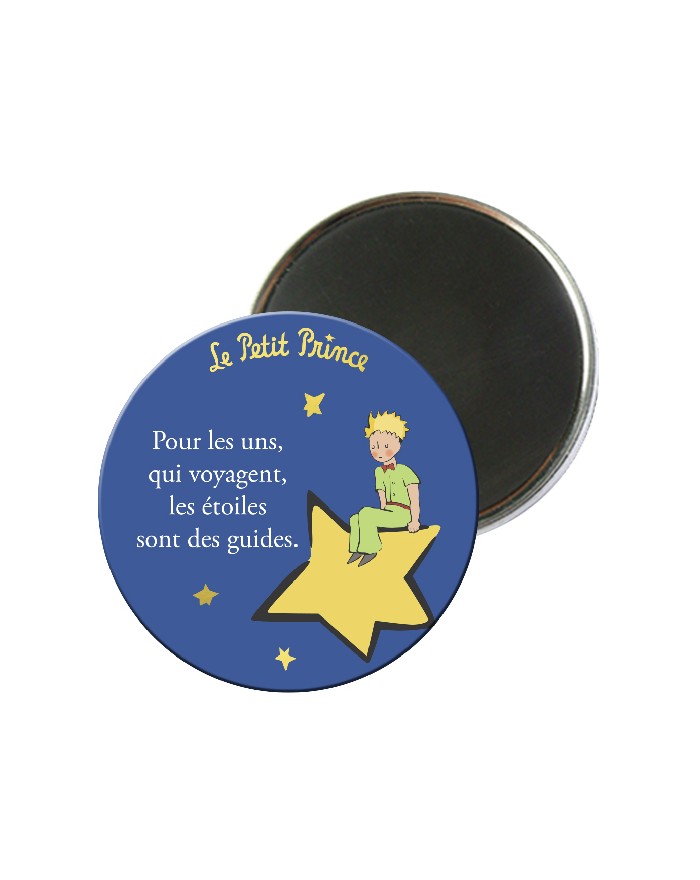 Magnet Rond Le Petit Prince Assis Sur Une Etoile